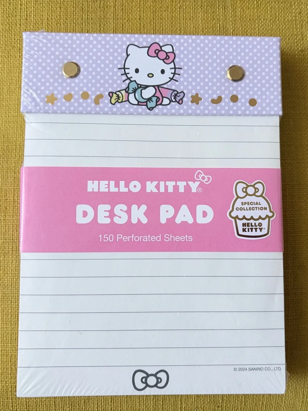 Hello Kitty Lavender & Pink Lined Desk Pad